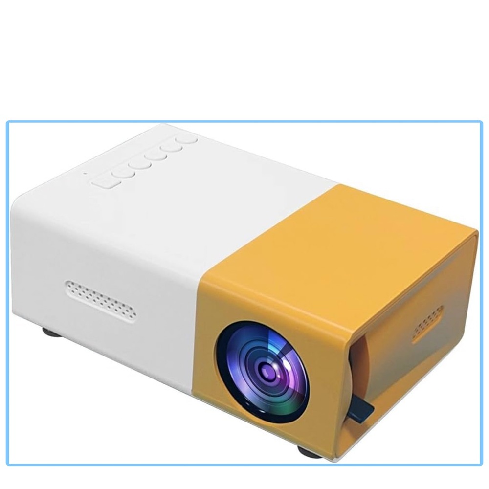Amazon White and Yellow Portable Projector